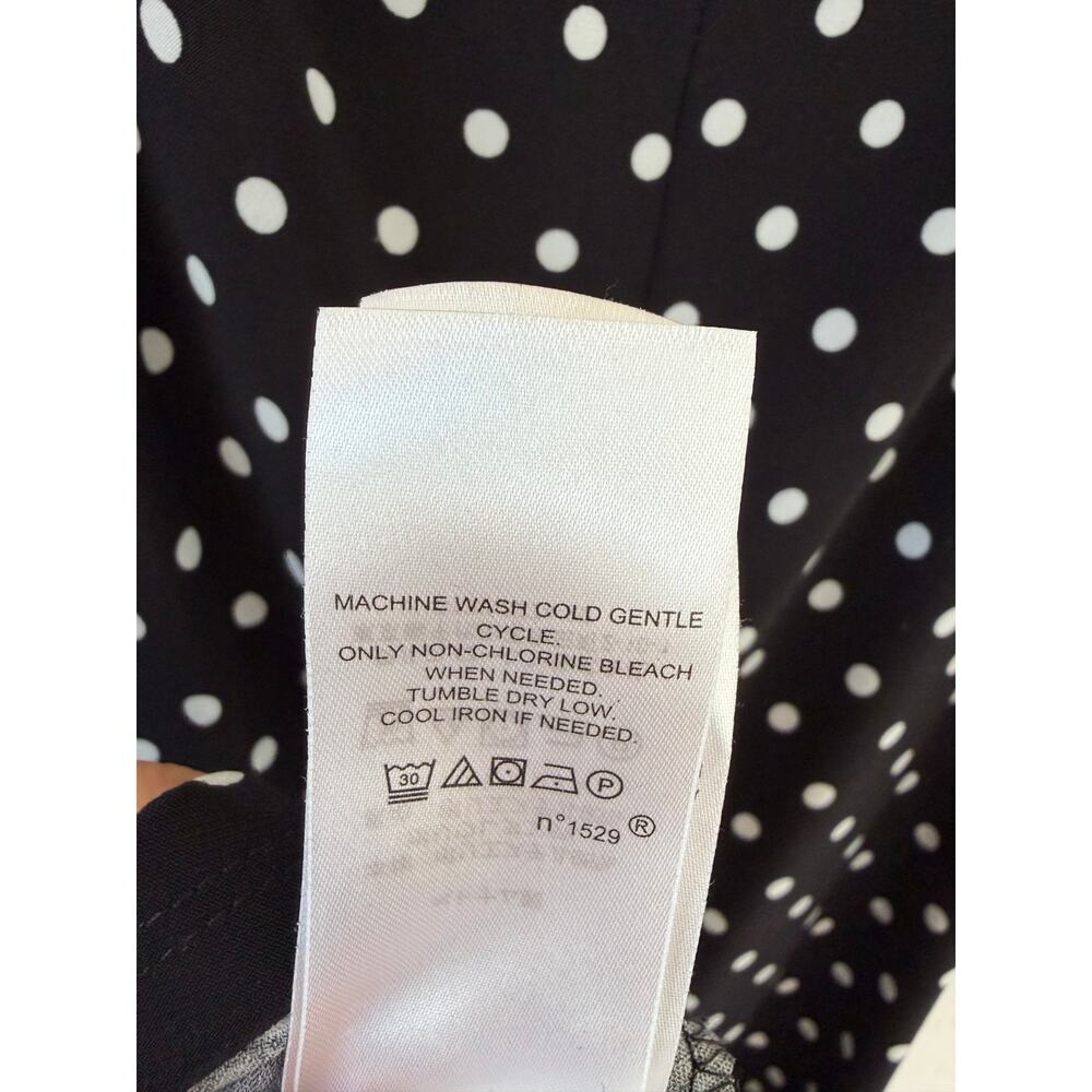 Lauren Ralph Lauren Black Polka Dot Dress | Sleeveless Wrap Style Midi Size 4 - Picture 8 of 8